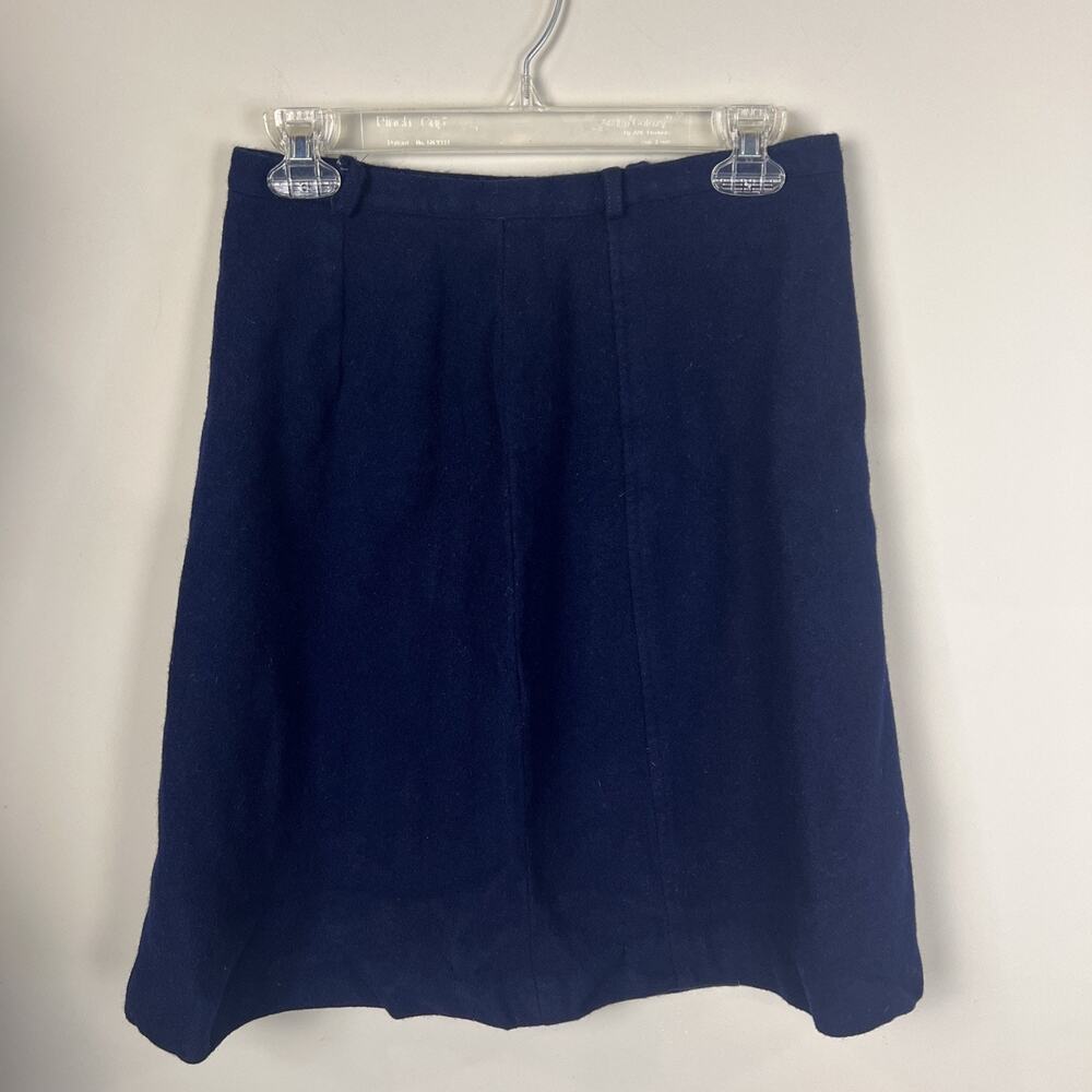 Vintage Skirt Navy Skirt 100% Wool Union Made Label Small